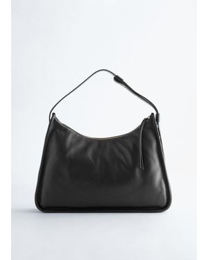 & Other Stories Leather Tote Bag - Black