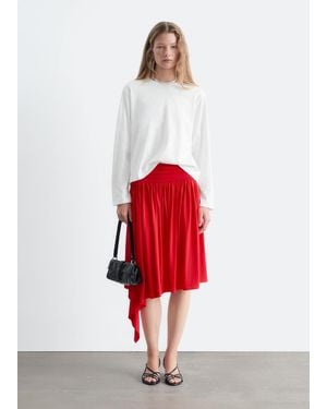 & Other Stories Gathered Jersey Midi Skirt