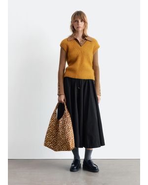 & Other Stories Deer-Print Leather Tote - White
