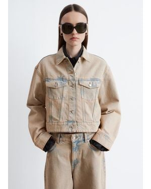 & Other Stories Cropped Overdye Denim Jacket - Natural