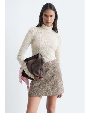 & Other Stories Lace Turtleneck Top - Natural