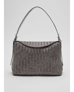 & Other Stories Braided Leather Shoulder Bag - Grey