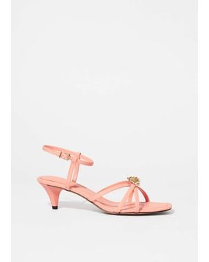 & Other Stories Embellished Heeled Leather Sandals - Pink