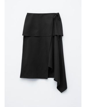 & Other Stories Asymmetric Wrap Midi Skirt - White