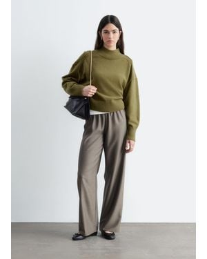 & Other Stories Pull-On Wool Pants - Gray