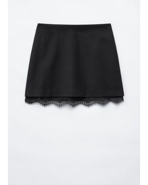 & Other Stories Lace-Trim Mini Skirt - Black