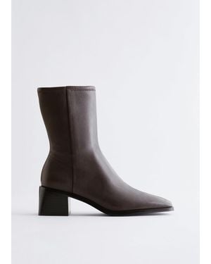 & Other Stories Leather Sock Boots - White