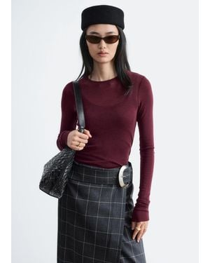 & Other Stories Plain-Knit Wool Top - Red