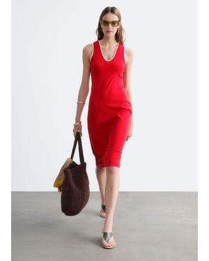 & Other Stories U-Neck Midi Dress - Red