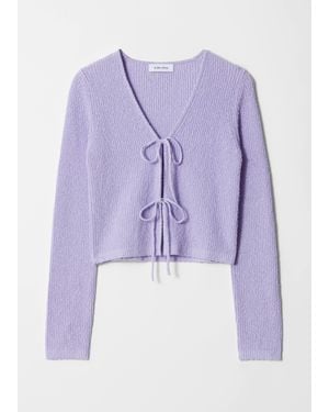 & Other Stories Knitted Tie-Detail Cardigan - Purple