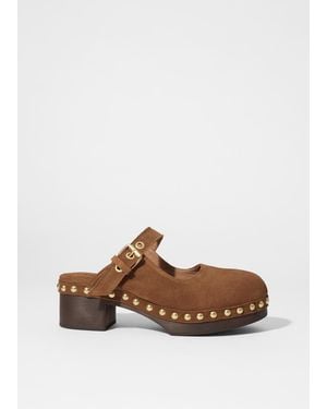 & Other Stories Mary-Jane Leather Mules - White