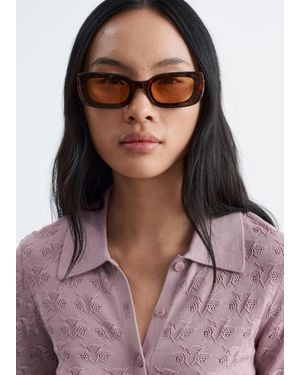 & Other Stories Bold Rectangular Sunglasses - White