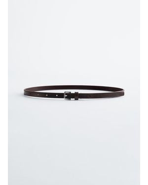 & Other Stories Slim Leather Belt - White