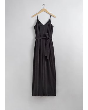 & Other Stories Belted Strappy Jumpsuit - Black