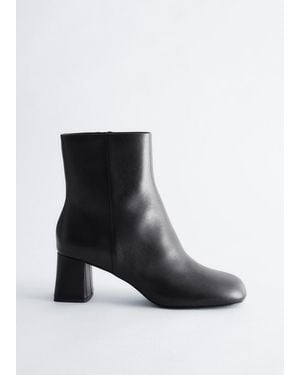 & Other Stories Leather Ankle Boots - Black