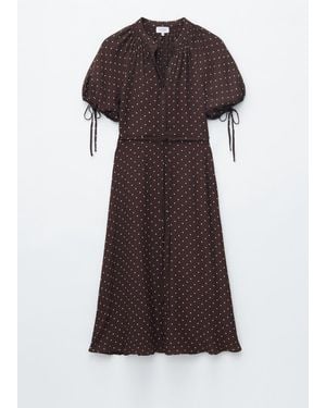 & Other Stories Tie-Waist Midi Dress - Brown