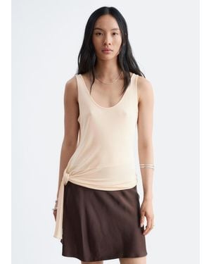 & Other Stories Knot-Detail Scoop-Neck Top - Natural