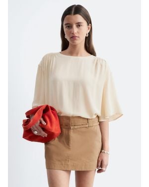 & Other Stories Gathered Crepe Blouse - White