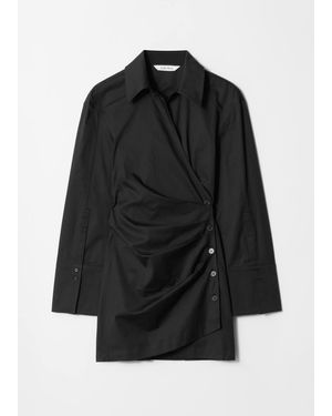 & Other Stories Wrap Shirt Mini Dress - Black