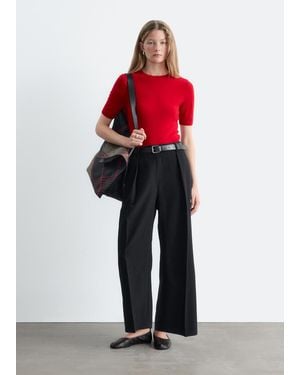 & Other Stories Cropped Pleat Pants - Red