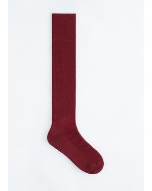& Other Stories Soft Knee-High Wool Socks - Red