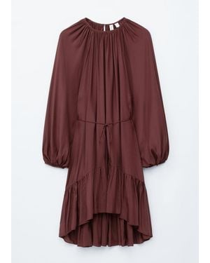 & Other Stories Flounced Balloon-Sleeve Mini Dress - Red