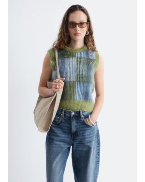 & Other Stories Crew-Neck Mohair-Blend Vest - Blue
