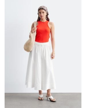 & Other Stories Gathered A-Line Maxi Skirt - White