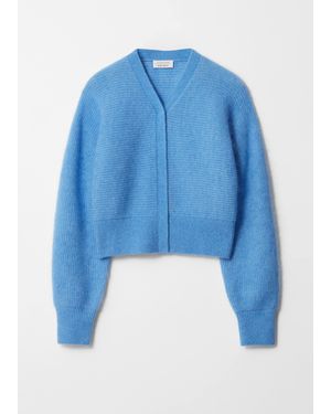 & Other Stories Mohair-Blend Rib-Knit Cardigan - Blue