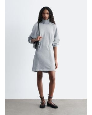 & Other Stories Turtleneck Jersey Mini Dress - White