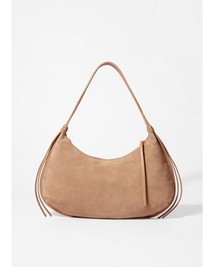 & Other Stories Fringed Suede Shoulder Bag - White