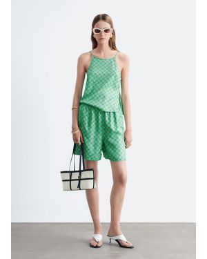 & Other Stories Silk Drawstring Shorts - Green