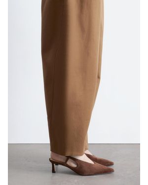 & Other Stories Classic Leather Slingback Court Shoes - Brown