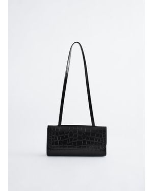 & Other Stories Croc-Effect Leather Shoulder Bag - White