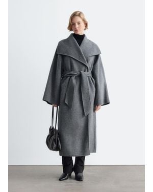 & Other Stories Shawl-Collar Wool Maxi Coat - Gray