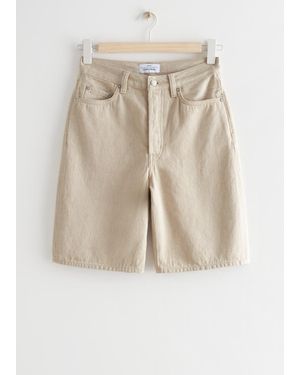 & Other Stories Spark Cut Denim Shorts - Natural