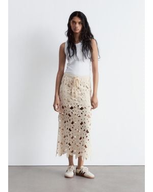 & Other Stories Crochet Midi Skirt - White