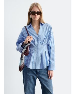 & Other Stories Fitted-Waist Cotton Shirt - Blue