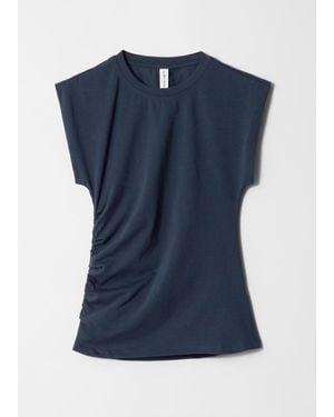 & Other Stories Ruched Jersey Tank Top - Blue