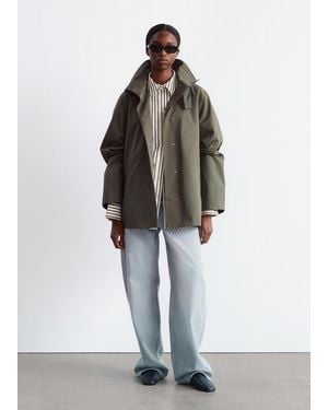 & Other Stories A-Line Funnel-Neck Jacket - Green