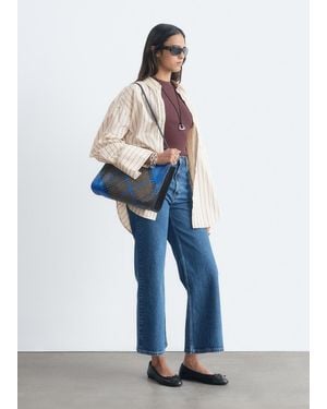 & Other Stories Braided Leather Crossbody Bag - Blue