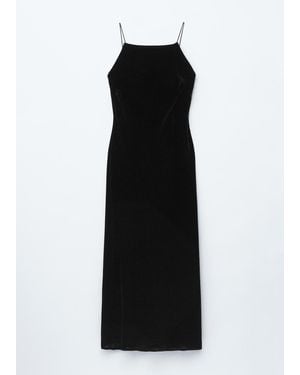 & Other Stories Strappy Velvet Midi Dress - White