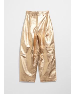 & Other Stories Leather Pants - Natural