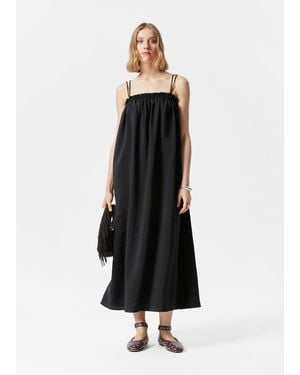 & Other Stories Floaty Strappy Midi Dress - Black
