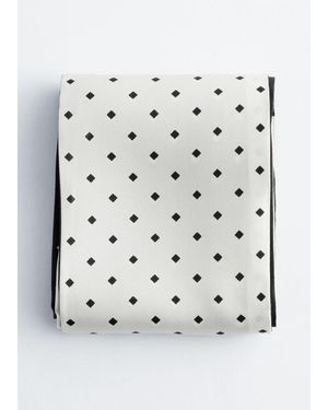 & Other Stories Slim Silk Print Scarf - Grey