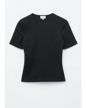 & Other Stories Ribbed T-Shirt - Black