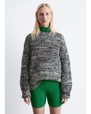 & Other Stories Ribbed Biker Shorts - Green