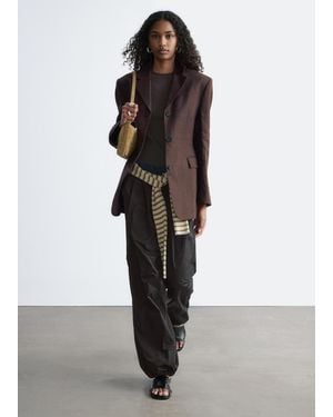 & Other Stories Nylon Parachute Pants - Gray