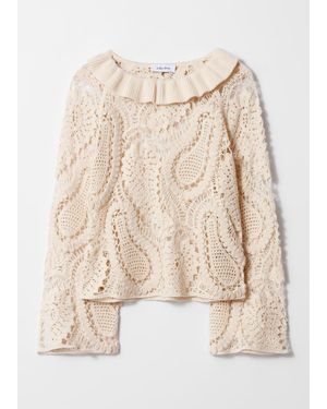 & Other Stories Paisley-Crochet Blouse - Natural