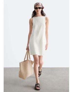 & Other Stories Linen Mini Dress - White